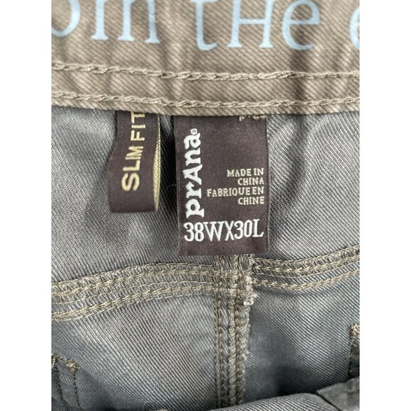 prAna Bridger Straight Slim Fit Jeans‎ Men's Size 38x30 Brown - Picture 8 of 11